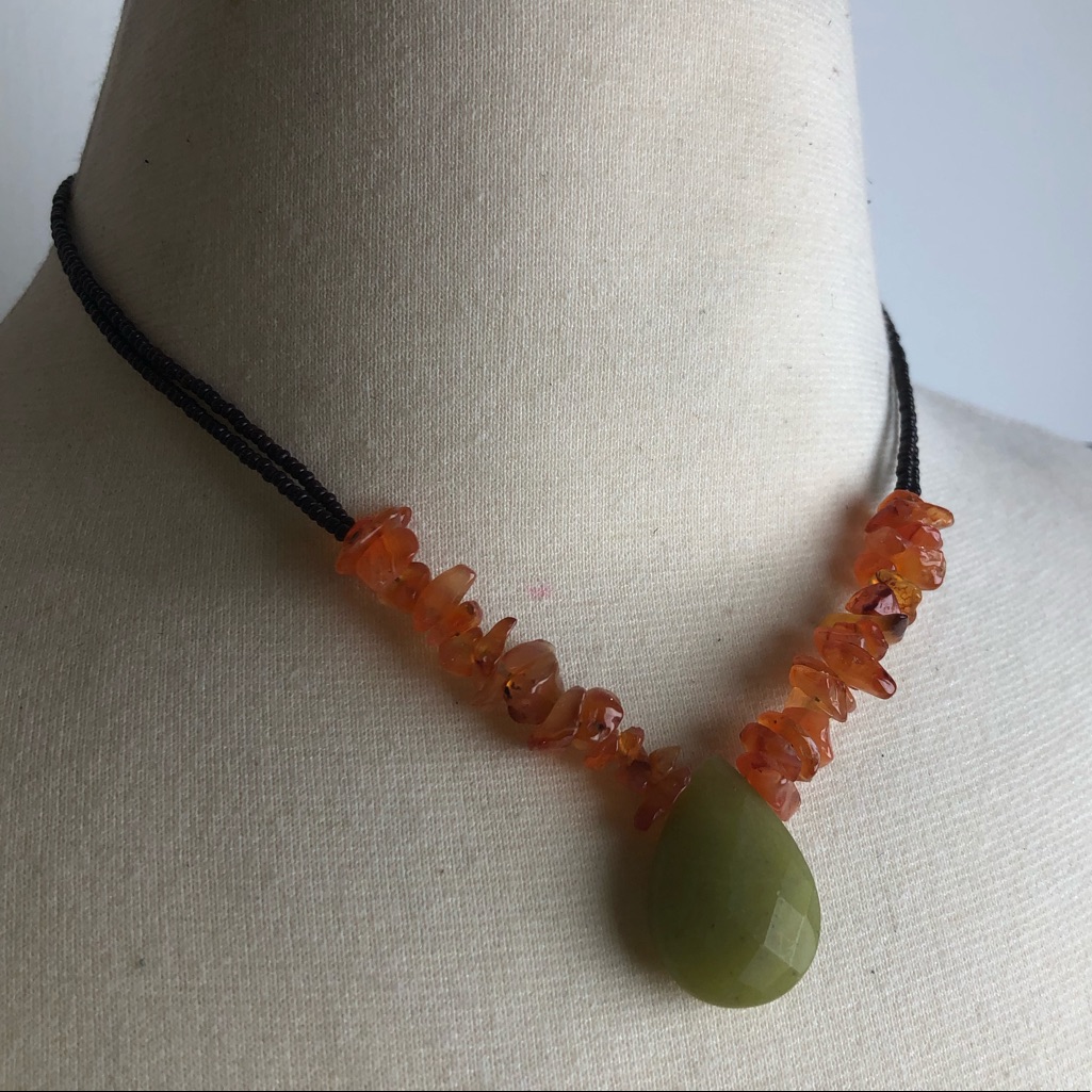 David Aubrey Carnelian Beaded Necklace